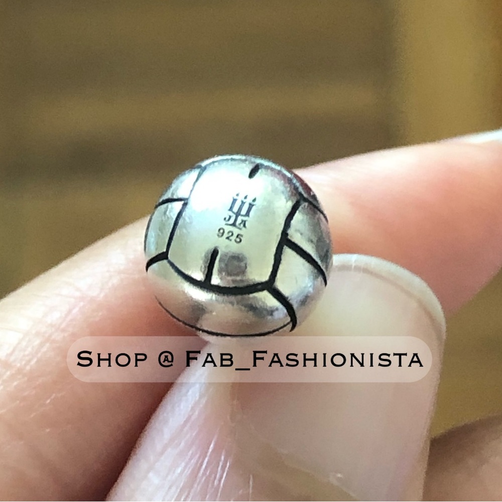 James Avery Volleyball Charm Sterling Silver Gem